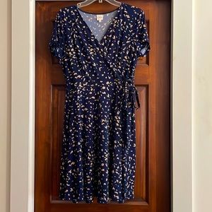 Kaileigh Navy Tie-Waist Dress